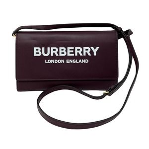 Burberry Hazelmere Printed Logo Leather Mahogany Red Crossbody Bag